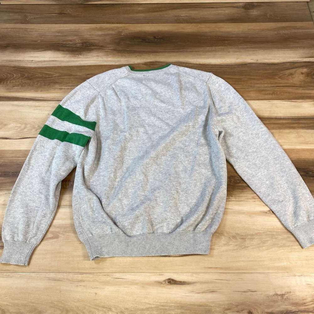 Brooks Brothers Sweater Preppy Mens M Supima Cotton V-Neck Gray Green Varsity - Picture 8 of 8